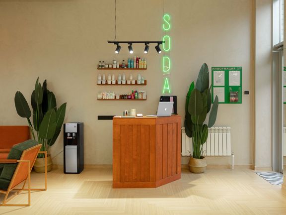 Soda, интерьер